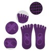 Unique Bargains Non-Slip Yoga Socks Five Toe Socks Pilates Barre for Women with Grips - 3 of 4