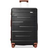 3 Piece Hardside Expandable Suitcase Sets with TSA Lock and Spinner Wheels, Carry On ABS Lightweight Suitcases for Travel Brown (20in/24in/28in) - 2 of 4