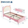 Bed Frame for Kids, Upholstered Platform Bed Frame with Adjustable Headboard & Led Light, Wooden Slats Support, No Box Spring Needed - 2 of 4