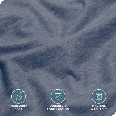 Heather Indigo Cotton Flannel Queen Sheet Set with Pillowcases
