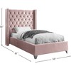 Meridian Furniture,Aiden Velvet Bed - 3 of 4