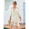 Coolmee Womens Swimsuits Cover Ups Crochet Fringe Beach Cover Bathing Suit Bikini Wear Coverups Midi Dress One Size Apricot - 4 of 4