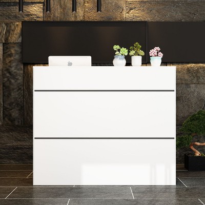 Famapy White Reception Desk Modern Style Lightweight