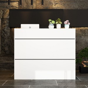 Famapy White Reception Desk Modern Style Lightweight - 1 of 4
