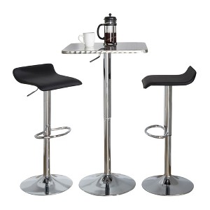3-Piece Bar Height Dining Set with Adjustable Table and 2 Upholstered Stools - 1 of 4
