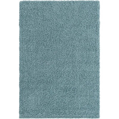 4' x 6' Light Slate Blue Shag Synthetic Area Rug