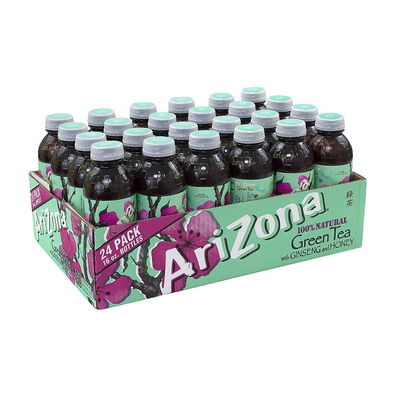 Arizona Green Tea Ginseng and Honey - 24pk/16 fl oz Bottles, 1 of 4