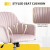 CAVINAS 15"-19"Swivel Rolling Chair with Adjustable Seat Height,Luxury Velvet Accent Armchair,Chic Leisure Chair for Office,Living Room&Study - 4 of 4