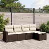 vidaXL 5 Piece Patio Sofa Set with Cushions Brown and Cream Poly Rattan - Without Storage - 2 of 4