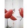 Hand-Hammered Bird Stakes – Set of Two Red Metal Garden Decor by Kalalou - 3 of 3
