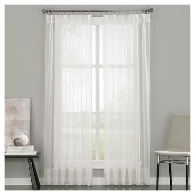 120"x29" Soho Voile Pinch Pleat Sheer Curtain Panel Off White - Curtainworks