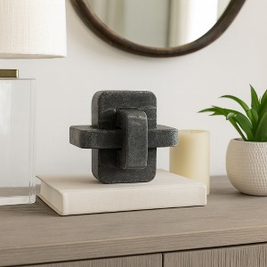 Marble Knot Ornament for Office, Living Room, or Coffee Table Decor - Elegant Centerpiece Statues That Bring Boldness to Your Shelf Styling - 5" Black - 1 of 4