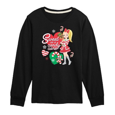 JoJo Siwa Sweet As A Candy Cane Long Sleeve Graphic T-Shirt - Black - 4T