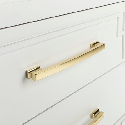 White and Gold Modern 3-Drawer Night Table