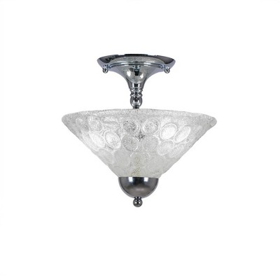 Toltec Lighting Any 2 - Light Flush Mount in  Chrome with 12" Italian Bubble Shade
