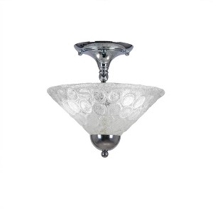 Toltec Lighting Any 2 - Light Flush Mount in  Chrome with 12" Italian Bubble Shade - 1 of 1