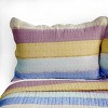 Slickblue Full/Queen Cotton Quilt Set, 3PC, Rainbow or Blue Stripe Design, Reversible, Includes Two Shams - 3 of 4