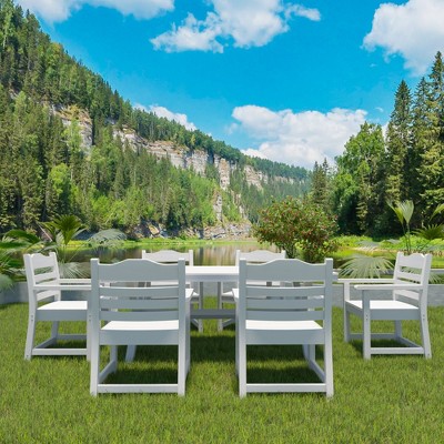 Maggift Outdoor Dining Chairs Set of Two, Modern Design for Patio and Garden, White, 19.49"*24.02"*34.25"