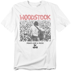 Men's Woodstock Guitar Playing To The Crowd T-Shirt - 1 of 4