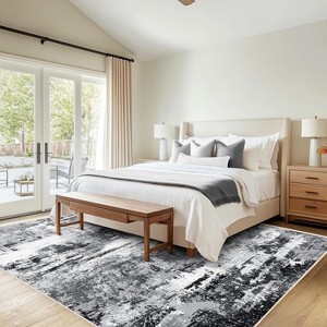 Washable Area Rugs 5'x7' Non-Slip Modern Abstract Soft for Living Room Entryway Bedroom Nursery, Print Pattern Home Decor Aesthetic - 1 of 4