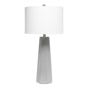 Concrete Pillar Table Lamp with Fabric Shade White - Lalia Home: Brushed Nickel, UL Listed, No Assembly Required - 1 of 4