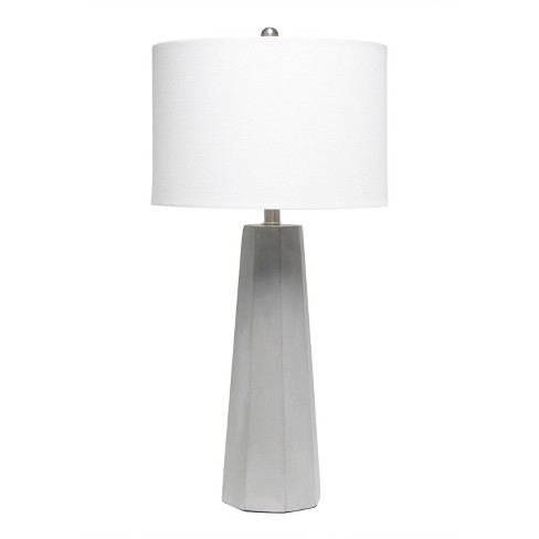 Concrete Pillar Table Lamp with Fabric Shade White - Lalia Home: Brushed Nickel, UL Listed, No Assembly Required - image 1 of 4