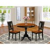 3-Piece Black and Cherry Finish Solid Wood Top - Dining Room Set - Seats-4 - 2 of 4