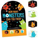 Big Dot of Happiness Monster Bash - Little Monster Birthday Party or Baby Shower Scavenger Hunt - 1 Stand and 48 Game Pieces - Hide and Find Game