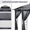 HAPPATIO Patio Gazebo with Ventilation Double Roof，Outdoor Soft Top Gazebo with Mosquito Netting for Lawn, Garden - 3 of 4