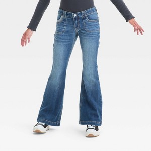 Girls' Low Rise Flare Jeans - art class™ Medium Wash - 1 of 3