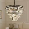 ALOADECOR 18'' Modern Classic Crystal Chandelier With Matte Black Finish 4-Light Tiered Pendant Ceiling Light For Dining Room Foyer Bedroom - 3 of 4