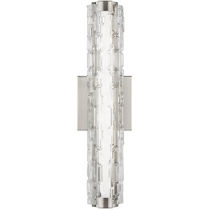 Generation Lighting Cutler 18" Satin Nickel and Rock Glass Wall Sconce - 1 of 3