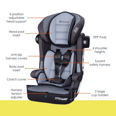 Baby Trend Hybrid SI 3-in-1 Combination Booster Seat with Side Impact Protection - Madrid Black