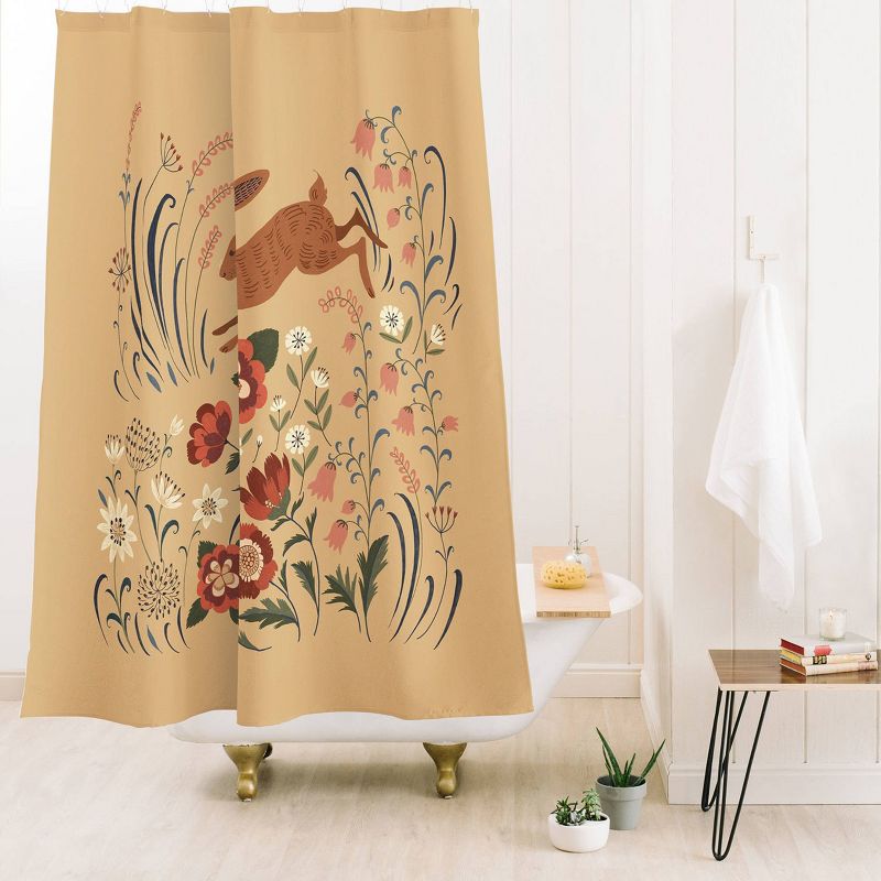 Deny Designs Pimlada Phuapradit Brown Hare Shower Curtain, 3 of 4