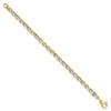 Black Bow Jewelry 14k Two Tone Gold 5.5mm Polished Fancy Link Chain Bracelet, 7.5 Inch - 2 of 4