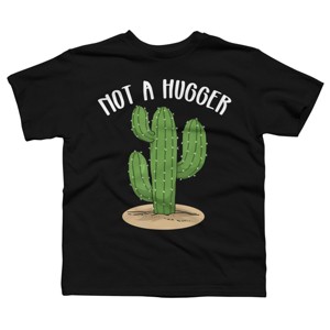 Boy's Design By Humans Not A Hugger Tshirt Botanical Cactus Tee Introvert Succulent By Luckyst T-Shirt - 1 of 2