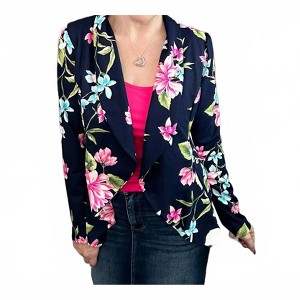 Women's Stretchy Floral Figure Flattering Blazer - HEIMISH USA - 1 of 4