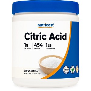 Nutricost Citric Acid Powder (1LB) - 1G Per Serving, Non-GMO, Gluten Free, Vegetarian Friendly - 1 of 4