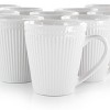 8oz 12pk Porcelain Madeline Mug Set White - Elama: Tea Cups Set, Microwave & Dishwasher Safe, Service for 12 - 3 of 4