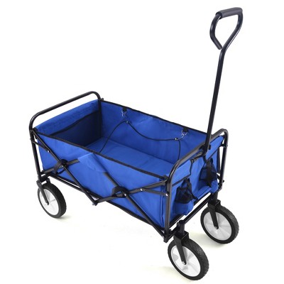 Vynxaria Folding Wagon Garden Shopping Beach Cart (Blue)