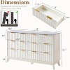AMERLIFE Fluted Drawer Dresser with Faux Marble Top, Wide Chest of Drawers for Bedroom, Living Room, Hallway, Entryway - 2 of 4