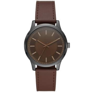 Men's Amber Crystal Strap Watch - Goodfellow & Co™ Brown