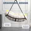 Indoor Hanging 360° Swivel Hammock Chair,Outdoor Oversized Swing Chair with Cushion and Adjustable Height for Bedroom or Garden-Coolbibila - 3 of 4