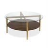 Metal Glass Top Circular  Coffee Table in Gold - Henn&Hart - 3 of 4