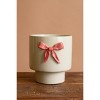 Planter – Decorative Ceramic – Pink Ribbon Detail – 6.5"Tall for Tabletop by Kalalou - 4 of 4