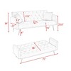 71 inch convertible love seat sofa, American retro beige velvet, suitable for small living room, bedroom - 4 of 4