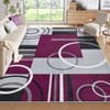 Modern Geometric Area Rug for Living Room Bedroom, Washable Soft Non Slip Large Dining Room Carpet with Circle Print - 2 of 4