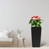 Grungis Square Planters for Outdoor Plants,Faux Rattan Flower Planter with Automatic Watering System for Porch,Patio,2PCS - 3 of 4
