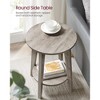 Round Side Table with Lower Shelf, End Table for Small Spaces, Nightstand - 3 of 4