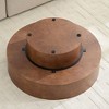 CAVINAS Round Coffee Table,Circle Table with Burl Wood Veneer,Pedestal Base,Center Table for Living Room,Office,Small Spaces Apartment - 4 of 4